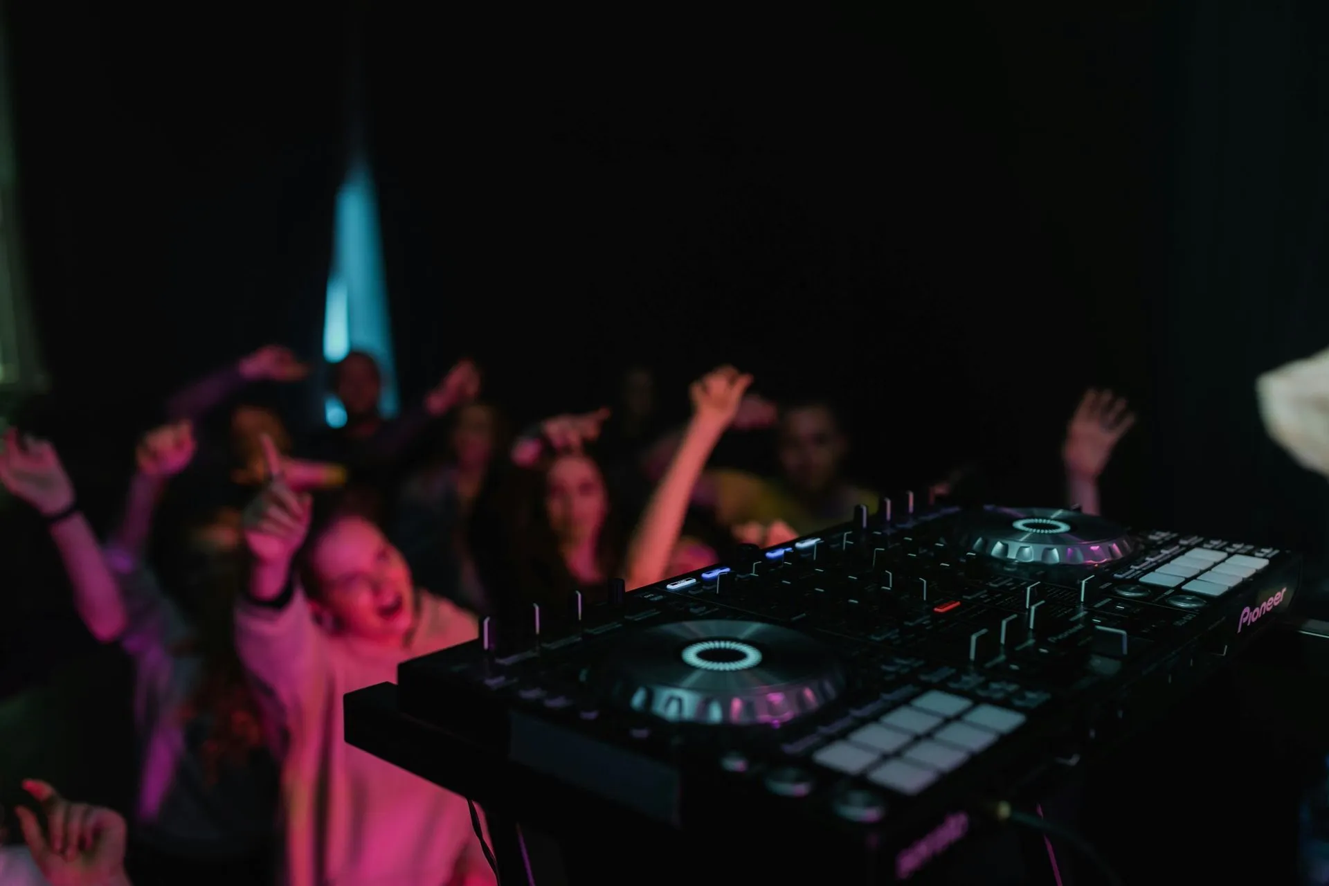 DJ controller at a party